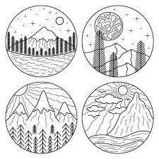 Landscape Drawings Easy Mountains Landscape Drawings Easy In 2020 Circle Drawing Easy Drawings Doodle Art Drawing