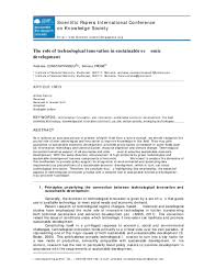 In comparison to the literature on the relationship between growth and human development, the literature on what generates economic growth is vast. Pdf The Role Of Technological Innovation On Sustainable Economic Development Andreea Constantinescu Academia Edu