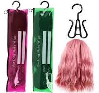 1Set Cheap Zipper Hair Extension Storage Bag Pvc Wig Storage Bag With  Hanger For Multiple Wigs 60Cm Length Purple Bag With Hook - AliExpress