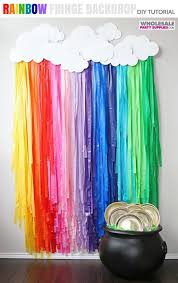 Diy Rainbow Fringe Backdrop Decoration Rainbow Themed Birthday Party Fringe Backdrops Rainbow Diy