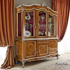 Solid Wood Handmade Display Cabinet With Inlays And Carves Casanova Collection Modenese Gastone Display Cabinet Furniture Classic Luxury Living Room