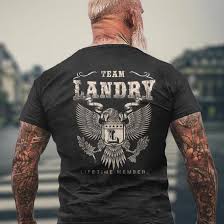 Team Landry Family Name Lifetime Member Men's T-shirt Back Print