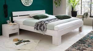 Corium led polsterbett 140 160 180 x 200cm kunst leder doppel bett mit matratze. Weisses Bett Aus Massiver Kernbuche Mit Latten Kopfteil Tanu