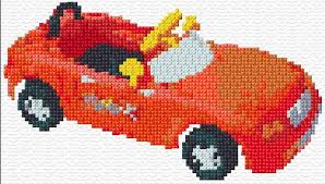 Use 2 strands of thread for cross stitch Ann Logan 10 Free Patterns Online Toy Car 573