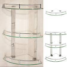They look very good in any bathroom curved glass shelves | rounded, floating shelves for wall corners. Bathroom Glass Corner Shelf 4 50 Picclick Uk
