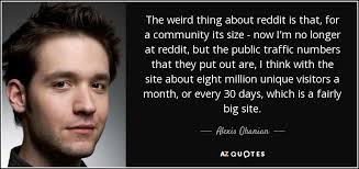 Copy the selected text here. Alexis Ohanian Quote The Weird Thing About Reddit Is That For A Community