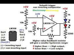 Schmitt Trigger Circuitry Added To Non Inverting Comparator Circuit Usin Schmitt Trigger Electronic Circuit Projects Circuit