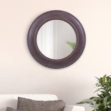 Walmart.com has been visited by 1m+ users in the past month Rustic Round Mirror In Distressed Taupe 24 X24 By Patton Wall Decor Walmart Com Walmart Com