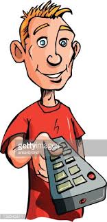 Check spelling or type a new query. Man Points Remote Control Clipart Image