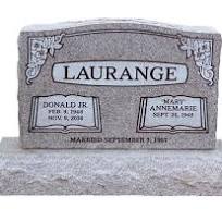 Cemetery Headstone - Monument Grade Granite. Includes Standard Front face  Engraving. Complete as Shown top is 30 x 6 x 20