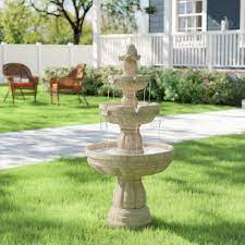 Fountain includes 4 led lights, 4 foot pads, and a quiet submersible. Fleur De Lis Living Michigan Fiberglass 3 Tier Water Fountain Reviews Wayfair