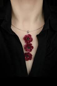 Vertical Bar Necklace Choker With Flowers Long Pendant Red Black Bridesmaids Jewelry Floral Valentine S Day Gift For Wife Mother S Day En 2020 Collar De Flores Collar Bisuteria Collares Colgantes