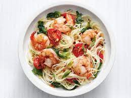 Angel Hair Pasta With Shrimp And Greens Recipe Food Network Recipes Fast Healthy Meals Healthy Dinner