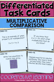 Multiplicative Comparison Differentiated Task Cards Multiplicative Comparison Word Problem Worksheets Task Cards
