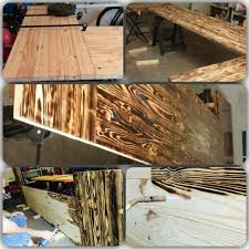 Kitchen Countertop Burnt Wood No Stain With Clear Polyurethane Coat Outdoor Kitchen Countertops Kitchen Countertops Wood Countertop Bathroom