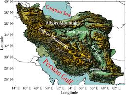 Topographic map of Iran with the main topographical features ...