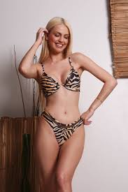 Biquini Animal Print Tigre Com Transparencia