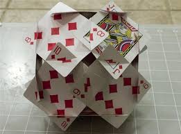 The bigger your paper, the larger the final cube will be. How To Make The Platonic Solids Out Of Playing Cards Math Craft Wonderhowto