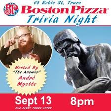 Last year, it was a special episode of their podcast, double coverage. on oct. Boston Pizza Robie Street Don T Forget About Trivia Tonight At Bp Truro Andre Is Back For Night 2 Of Our New Season Always Great Food Friends And Drinks 8pm Start See