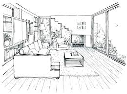 Image Result For Living Room Line Drawing Room Perspective Drawing Perspective Room Perspective Drawing