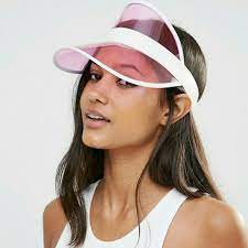 Pink Transparent Sun Visor Hat Sun Visor Hat Visor Hats Visor Outfit