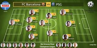 Partidos desde el 2011 en todas las competiciones. Barcelona V Paris Saint Germain Confirmed Line Ups Gerard Pique Starts For First Time In Three Months After Miraculous Recovery Football Espana