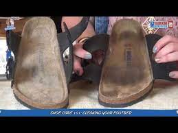 Scrub off stains with baking soda and water simply combine baking soda and water until paste forms, and rub it into the footbed of the shoes with an old toothbrush until the whole footbed is covered. How To Clean Your Birkenstock Footbed Youtube