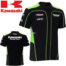 Kawasaki Motogp Racing Team Motorbike Elf Men T Shirt Kemeja Model Baju Pria Kaos