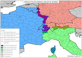 The frontier as it will be fixed in accordance with article 88 of the. French Italian German Linguistic Border Mapporn
