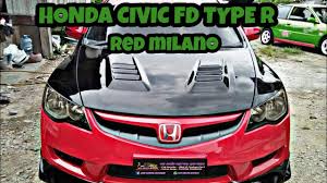 ホンダ・シビック, honda shibikku) is a line of cars manufactured by honda.originally a subcompact, the civic has gone through several generational changes, becoming both larger and more upscale, moving into the compact car segment. Repaint Honda Civic Fd Red Milano Youtube