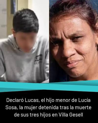 Declaró Lucas, el hijo menor de Lucía Sosa, la mujer detenida tras la muerte de sus tres hijos en Villa Gesell https://la100.cienradios.com/policiales/declaro-lucas-el-hijo -menor-de-lucia-sosa-la-mujer-detenida-tras-la-muerte-de-sus-tres-hijos-en-villa ...