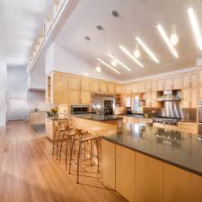 The bell shaped shade is made from concrete so it'll cast the light from a 4w bulb (not included) downward to the kitchen island or wherever. Vaulted Ceiling Lighting Houzz