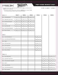 Insanity P90x Hybrid Worksheet Schedule By Jason Fiola