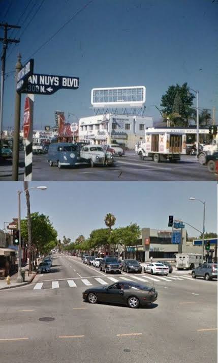 Then & Now: Ventura Blvd & Van Nuys Blvd. - Sherman Oaks 1950s and 2016