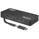 4K DisplayPort and HDMI Dual Monitor Adapter with Ethernet for USB 3.0 and USB-C Plugable