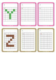 Maths Deplacement Dans Un Quadrillage Reproduire Les Lettres 09 Coding Pixel Art Math Mats