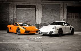 Lamborghini Gallardo And Porsche 997 Tt Wallpaper Hd Car Wallpapers Id 2607
