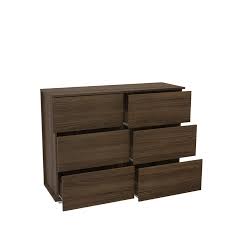 Hyndell dark brown five drawer chest. Polifurniture Madison Engineered Wood 6 Drawers Bedroom Dresser In Dark Brown 402003800002
