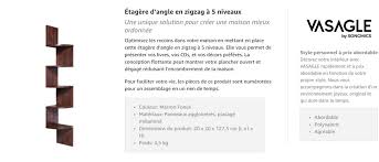 Un style qui fait l'unanimité à la maison, où il est facile de s'y retrouver, d'y piocher de bonnes idées. Vasagle Etagere D Angle Etagere Murale Etagere En Forme Zigzag Bibliotheque Marron Fonce Lbc20by Vente De Vasagle Conforama
