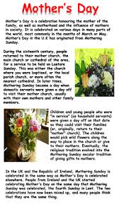 I was just reading a newspaper where it was saying that mothers day was first celebrated in 1911, and was created by anna jarvis of philadelphia usa. Mother S Day Reading Comprehension Teaching Resources