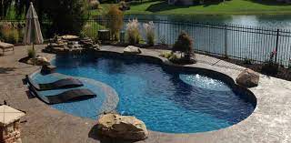 Featuring two alcoves, a sheer silver french pattern travertine pavers. Gemini 16x32 Blue Hawaiian Pools Of Michigan