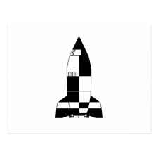 Black And White Rocket V2 German World War 2 Rocket Cartoon Postcard Postcard Post Card Postcards Unique Diy Cyo Customize Personalize Rocket Cartoon Baby Burp Cloths Baby Cartoon