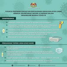 Tan sri muhyiddin yassin memulakan tugas sebagai perdana menteri kelapan pada isnin 2 mac 2020. Jab Perdana Menteri Ar Twitter Tugas Peranan Angkatan Pertahanan Awam Malaysia Apm Sebagai Sekretariat Peringkat Negeri Daerah Dalam Menangani Wabak Covid 19 Jabatanperdanamenteri Covid19malaysia Perintahkawalanpergerakan