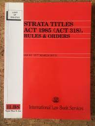 An act to facilitate the subdivision of land into strata and the collective sale of property, and the disposition of titles thereto and for purposes connected therewith. Law Act Strata Titles 1985 Textbooks On Carousell