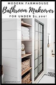 Jun 18, 2021 · there's also a farmhouse look for industrial fans, complete with warehouse lighting fixtures, exposed brick, and vintage metal furniture frames. Farmhouse Bathroom Makeover On A Budget Joyful Derivatives