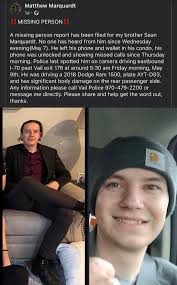 Missing person in Colorado, Vail area, please help find Sean