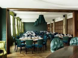 Forget The Heavy Lampshades But I Do Like The Use Of Two Different Fabric At The Dining Chairs At Soho House Berl Soho House Berlin Soho House Soho House Hotel