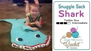 Crochet Mini Toddler Shark Snuggle Sack Pattern The Crochet Crowd Crochet Snuggle Sack Crochet Shark Crochet Crowd