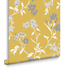 Designed In The Graham And Brown Studio Aeris Summer Combines Fresh Sunny Yellow With Beautiful Contemporar Summer Wallpaper Grey And Gold Wallpaper Wallpaper