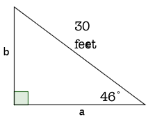 See if you an finish that one and then use a similar method to find b. How Do You Solve A Right Triangle With Side B 46 And Side C 30 Feet Socratic